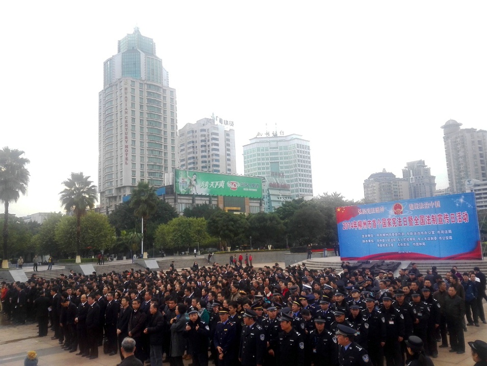 信息中心参加2014年柳州市首个国家宪法日暨全国法制宣传日活动